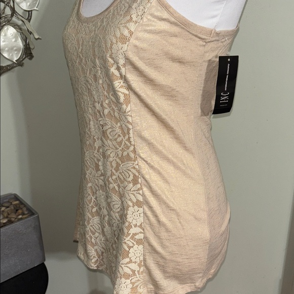 INC International Concepts Beige Lace Tank Top - Picture 3 of 4